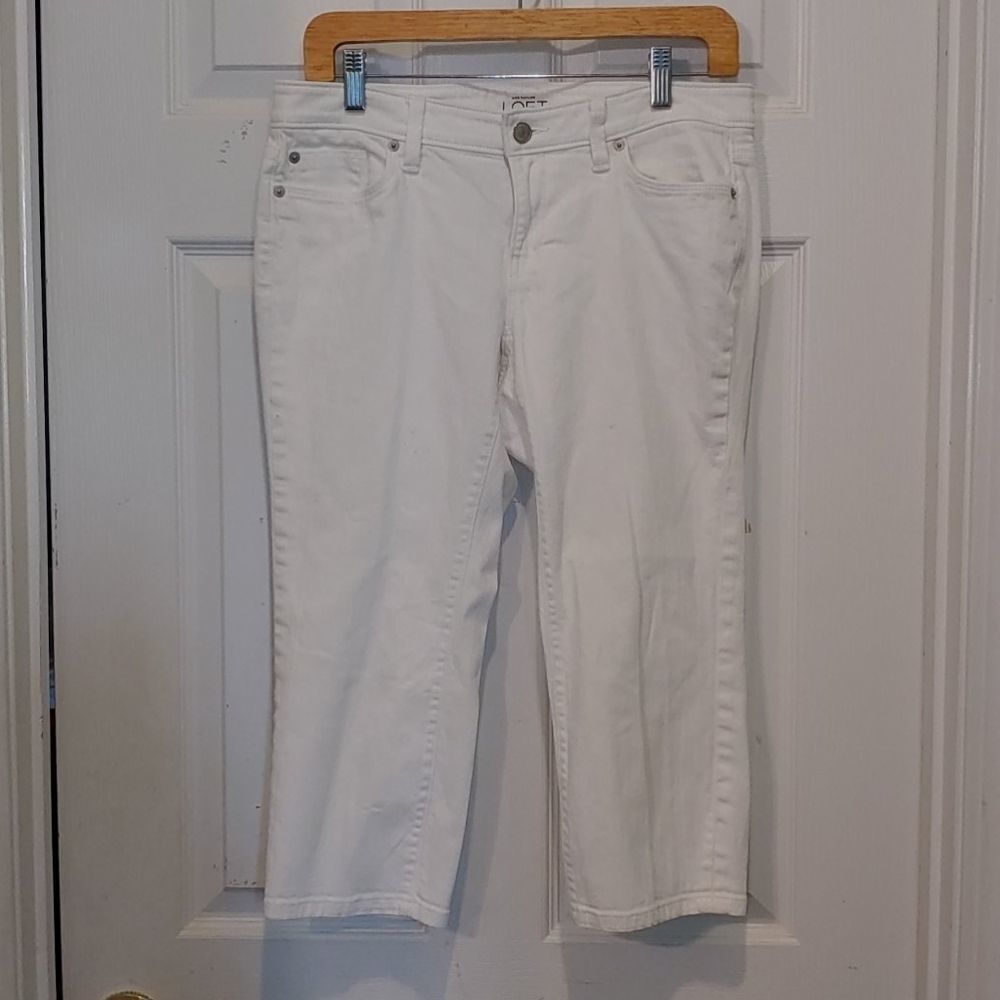 Ann Taylor LOFT white crop jeans Sz 8P